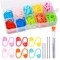 124 Pieces Stitch Markers for Crocheting, Colorful Knitting Markers Crochet Clips with 4 Pcs Big Eyes Sewing Needles, 10 Colors Stitch Locking Clip with Storage Box